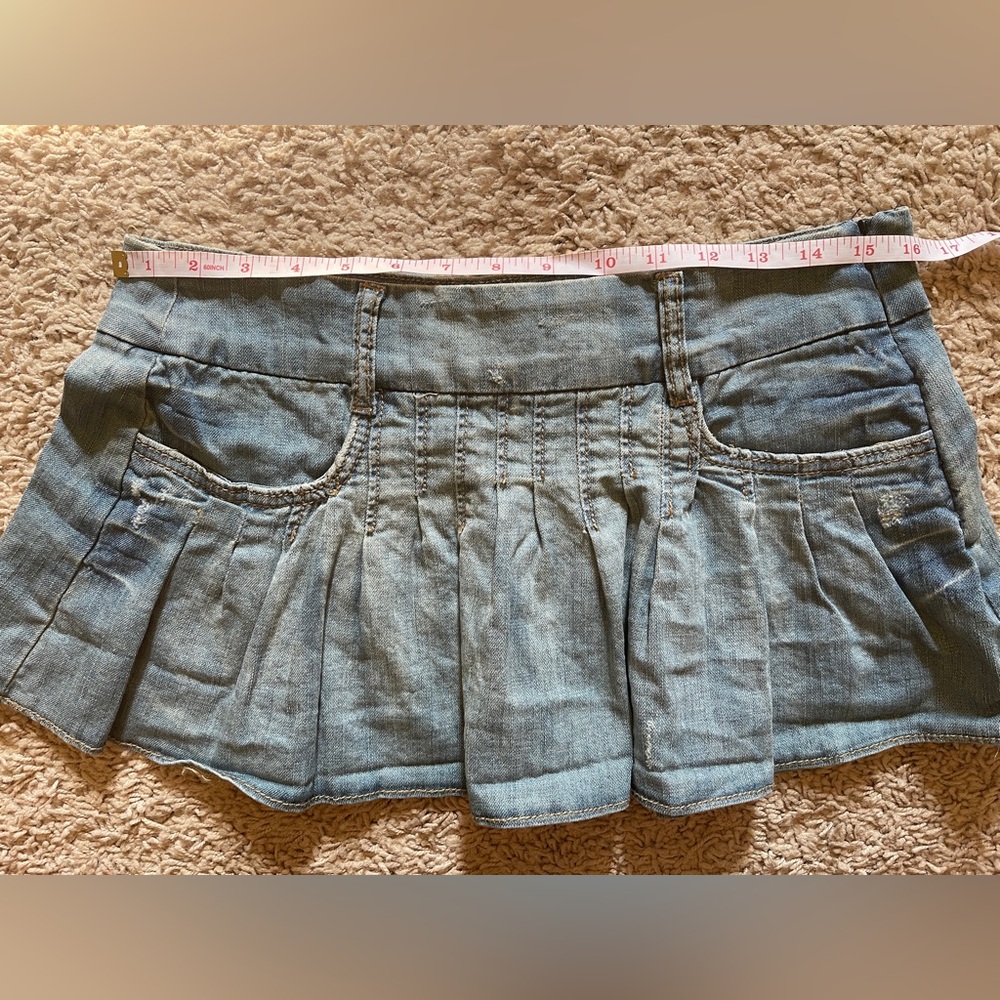 Dollhouse pleated denim mini skirt size 7 - Picture 5 of 6